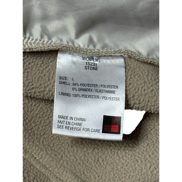 Woolrich Women’s L Softshell Hooded Jacket Beige Stone Fleece Lined Coat - Picture 14 of 16